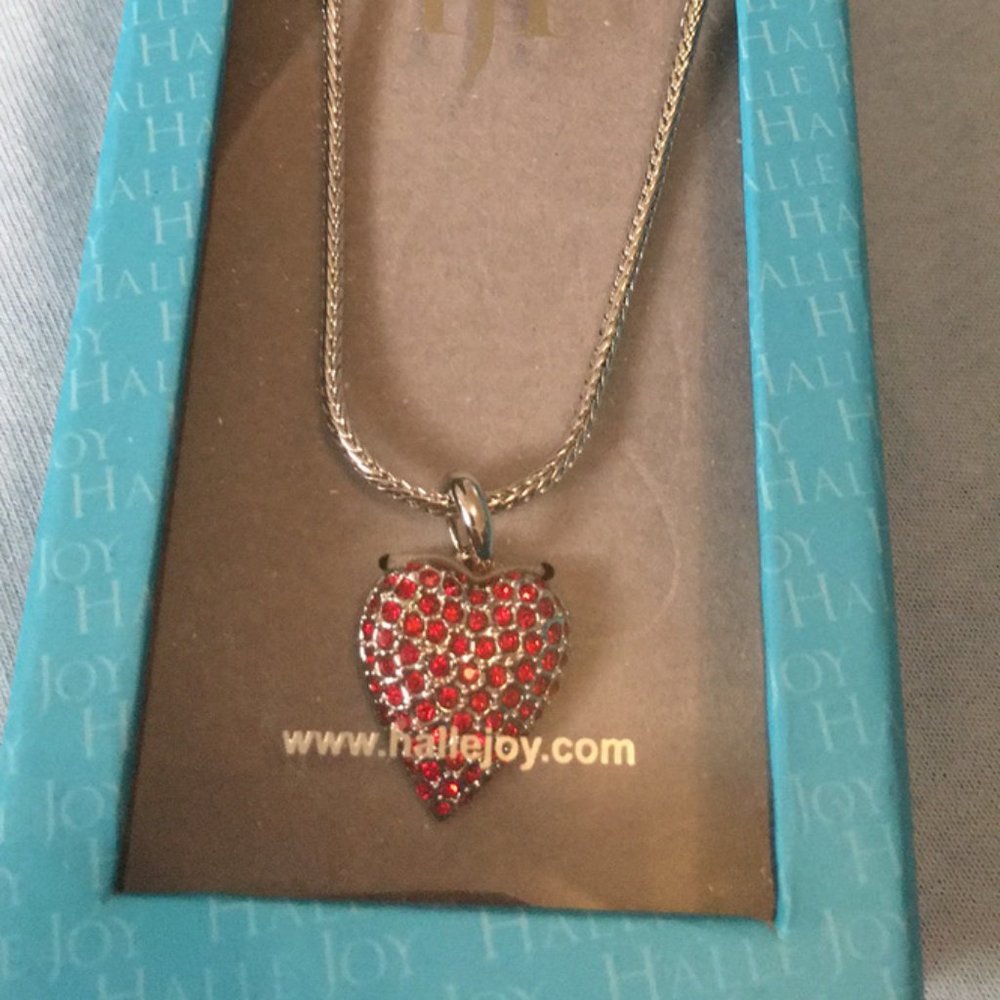 Red, Blue and White Crystal LOVE, Joy and Peace Necklaces $30 each - Picture 10 of 12
